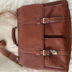 Brown leather briefcase